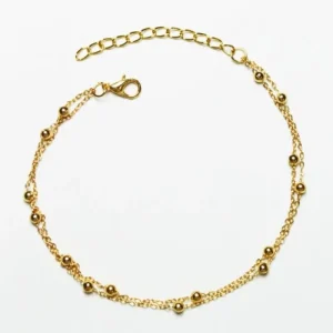 Ankelkedja guldig - Double Chain<VSmycken Discount
