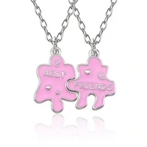 Best Friends Rosa delbart puzzle halsband 2 st<VSmycken New