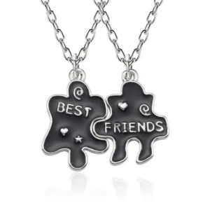 Best Friends svart delbart puzzle halsband 2 st<VSmycken Clearance