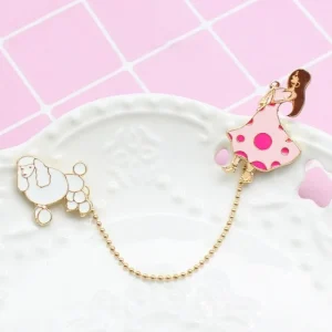 Cartoon Santa Poodle Princess Brosch för kläder Ryggsäck m.m Presentflickbrosch<VSmycken Sale