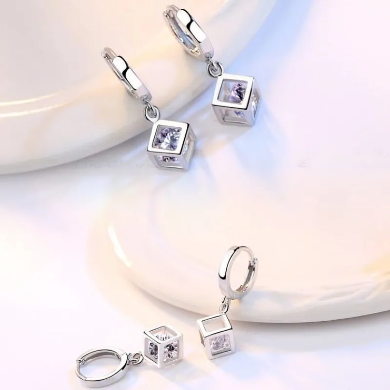 cube_zirkon_square_dangle_4.webp Cube Zirkon Square Dangle Diamantkub 925 Silver Halsband armband örhängen smycken set smyckeset<VSmycken Fashion