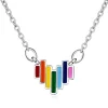 Delicate Rainbow Colorful Heart Halsband 925 Silver<VSmycken New