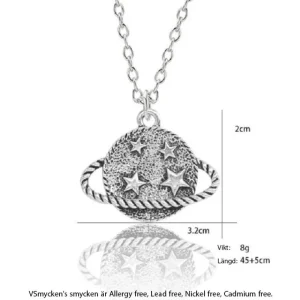 enkelt stjärnor jorden hänge halsband<VSmycken Sale