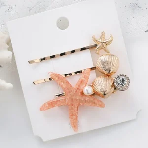 Fina Hår Hårtillbehör med havets stjärna och Snäckskal<VSmycken Clearance