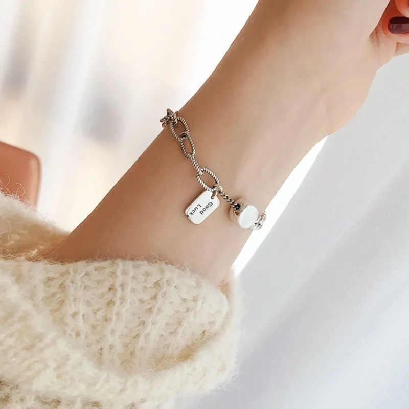 Good luck Vintage äkta Silver Armband<VSmycken Sale