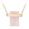 Halsband - Marmor marble rosa sten - guldiga detaljer<VSmycken Fashion