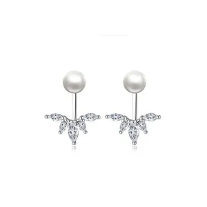 Horse Shape Zircon Peacock Tail Pearl Stud Örhängen<VSmycken New