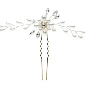 Hårnål med ovala glasstenar & pärlor<VSmycken Outlet