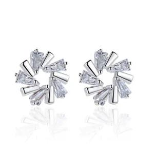 Is blomma örhängen Cubic Zirkon 925 sterling silver<VSmycken Hot