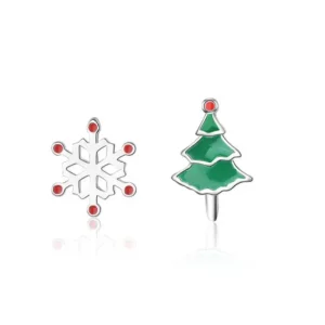 julgran och snöflinga örhängen - julsmycken<VSmycken Outlet