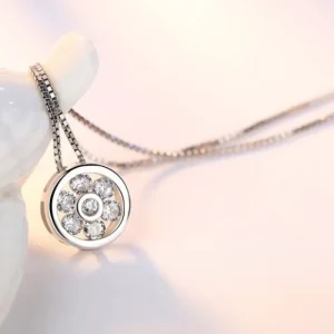 Äkta 925 Silver Cubic Zirkon Halsband<VSmycken Clearance