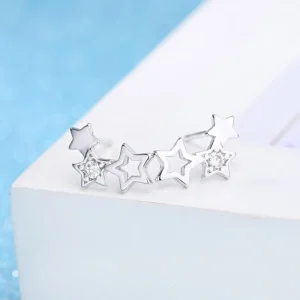 Äkta 925 Silver Stjärnor örhängen<VSmycken Discount