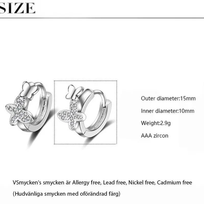 kta_silver_diamant_fjril__4.webp Äkta Silver diamant fjäril Cubic zirkon Örhängen<VSmycken Fashion
