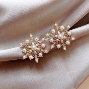 Pärla Snöflinga stora örhängen Eleganta kristallörhängen<VSmycken Sale