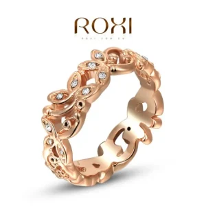 Roxi lux ring - Guldiga med vits stenar - Storlek 7<VSmycken Outlet