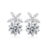 Runda glänsande blomma Kubisk Zirkon Örhängen<VSmycken Outlet