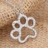 Silver Crystal Dog Paw - Halsband<VSmycken Outlet