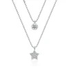 silver Double layer Zirkon Stjärna Halsband<VSmycken Sale