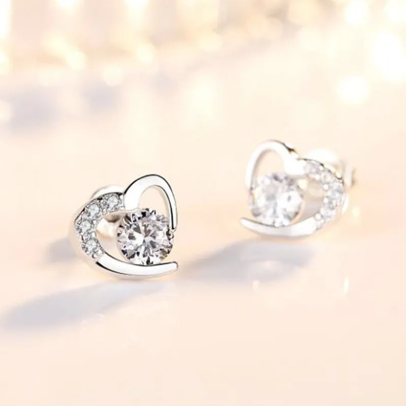 silver_hjrta_zirkon_rhnge_1.webp Silver hjärta zirkon Örhängen 925 sterling Silver<VSmycken Sale