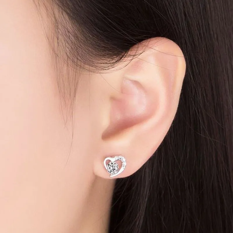 silver_hjrta_zirkon_rhnge_2.webp Silver hjärta zirkon Örhängen 925 sterling Silver<VSmycken Sale