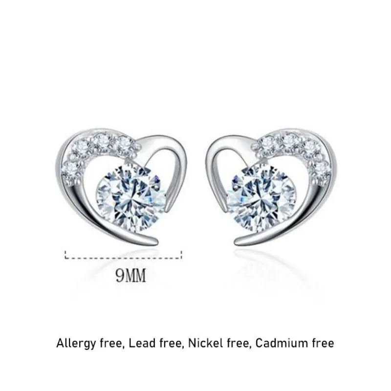 silver_hjrta_zirkon_rhnge_4.webp Silver hjärta zirkon Örhängen 925 sterling Silver<VSmycken Sale