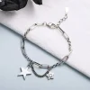 Silver Simple Retro Star Chain Bracelet Armband<VSmycken Outlet