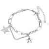 Silver Simple Retro zirkon Stjärnor Armband<VSmycken New