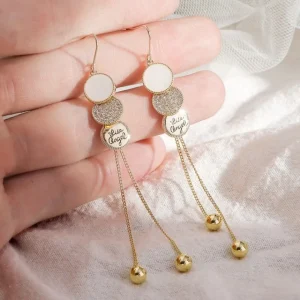 925 Silver Three Disc Long Tassel örhängen<VSmycken Fashion