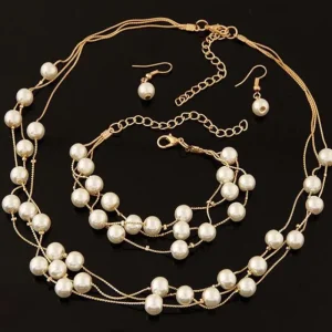 Smyckeset med Halsband, Armband och Örhängen<VSmycken Clearance