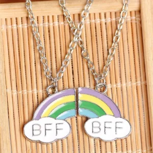 2 st Best Friends forever BFF Halsband Regnbåge<VSmycken Best