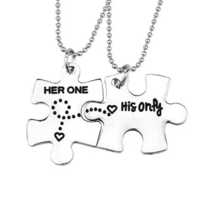 2 st Puzzle Her One His Only Halsband två delar<VSmycken New