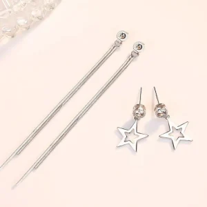 Stjärna örhängen i äkta silver 2 in 1<VSmycken Online