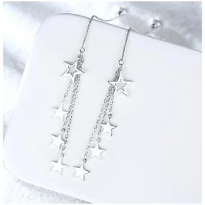 Stjärnkedjor Örhängen i 925 Silver<VSmycken New
