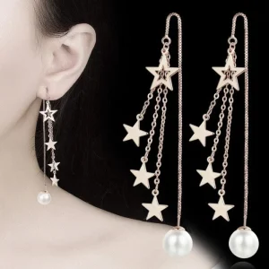 Stjärnkedjor Örhängen i 925 Silver<VSmycken New