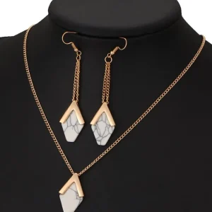 Supersnygg Marmor Smycketset - Guldigfärg<VSmycken Clearance