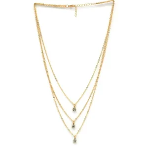 Triple kedjor crystal halsband<VSmycken Online