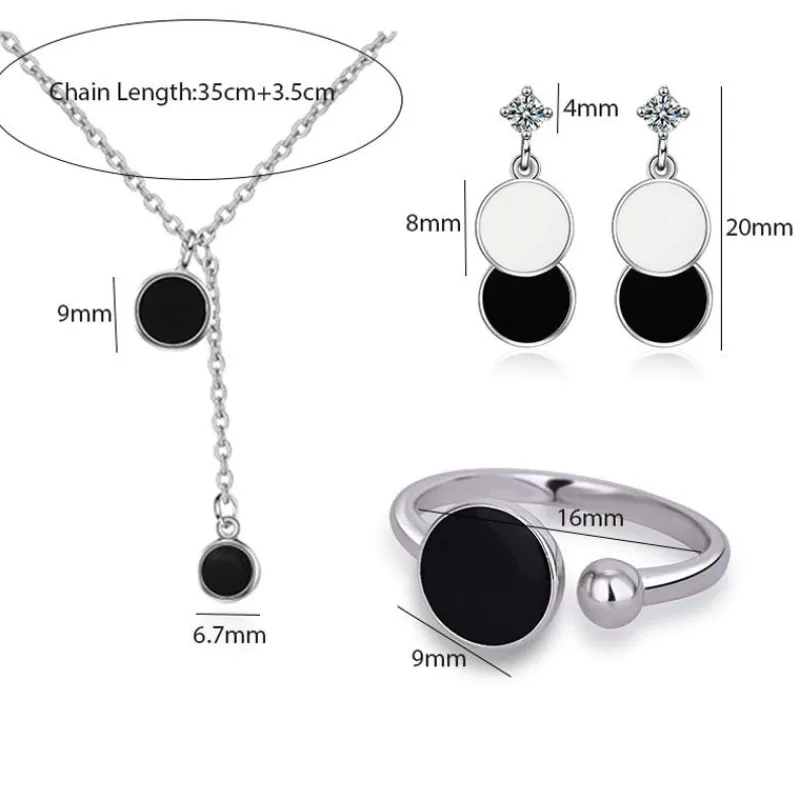 vit__svart_smycken_set__s_4.webp Vit & svart Smycken set 925 sterling Silver<VSmycken Online