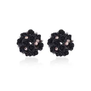DAISY/ BLACK CRYSTAL ÖRHÄNGEN<VSmycken New