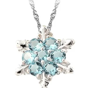 Halsband med strasstenar och blå sten<VSmycken New