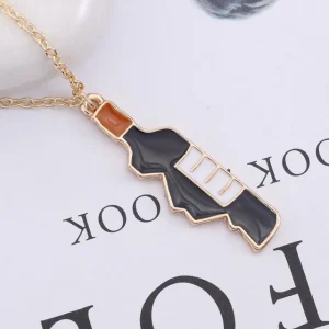Halvhjärta vinflaska 2 st Halsband<VSmycken Hot