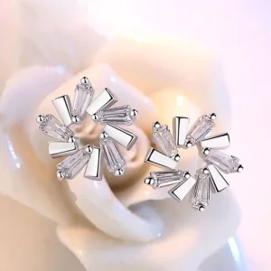 Is blomma örhängen Cubic Zirkon 925 sterling silver<VSmycken Hot