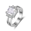 18 Karat silverpläterad ring med Zircon sten - Storlek 8<VSmycken Fashion