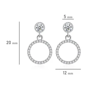 Äkta 925 silver cubic zirconia cirkulär örhängen<VSmycken Discount
