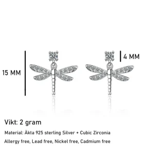 Äkta 925 silver Dragonflies Örhängen<VSmycken Sale