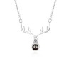 Äkta Silver Zircon Halsband - i love you Projection<VSmycken Sale