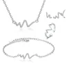 Kubisk zirkonia Heartbeat smyckeset i silver<VSmycken Online
