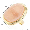 Naturlig beige sten guld Ring - Stor beige Färg Ring<VSmycken New