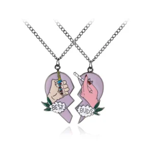 2pcs Splice Best Friends - Best Buds Lighter and Cigarettes halsband 2st<VSmycken Outlet