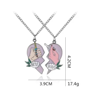 2pcs Splice Best Friends - Best Buds Lighter and Cigarettes halsband 2st<VSmycken Outlet