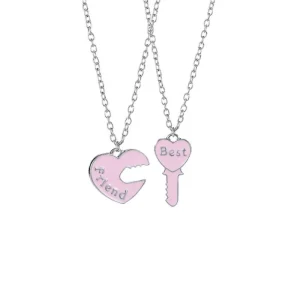 Puzzle hjärta & nyckel Halsband - Best Friends<VSmycken New